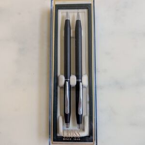 NWOT. Cross Black Ball And Pencil Pen Duo Set with Silver Accents.